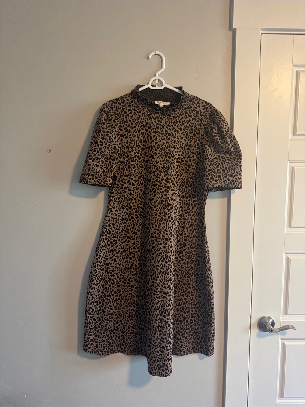DownEast Leopard Print Mini Dress - Brown & Black